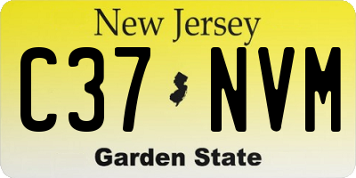 NJ license plate C37NVM