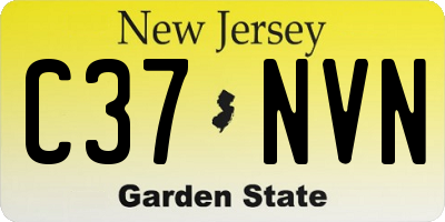 NJ license plate C37NVN