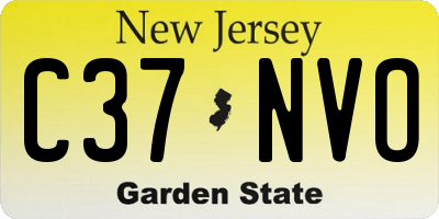 NJ license plate C37NVO