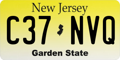 NJ license plate C37NVQ