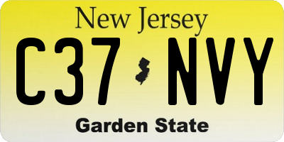 NJ license plate C37NVY