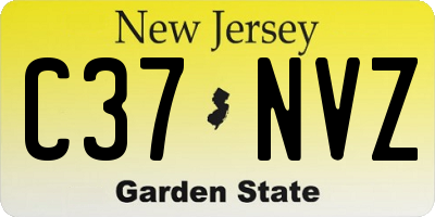 NJ license plate C37NVZ