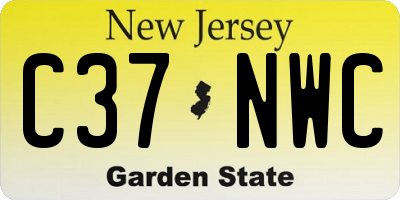 NJ license plate C37NWC