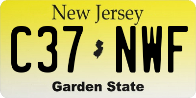 NJ license plate C37NWF