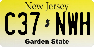 NJ license plate C37NWH