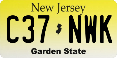 NJ license plate C37NWK