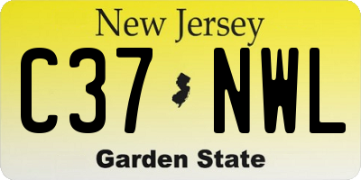 NJ license plate C37NWL