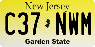 NJ license plate C37NWM