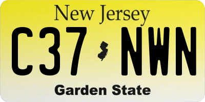 NJ license plate C37NWN
