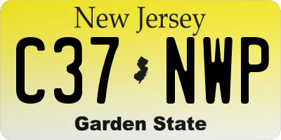 NJ license plate C37NWP