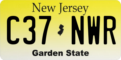 NJ license plate C37NWR