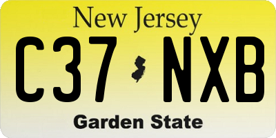NJ license plate C37NXB