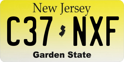 NJ license plate C37NXF