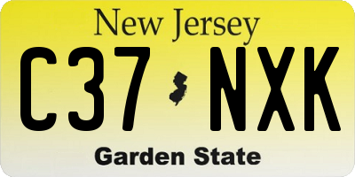 NJ license plate C37NXK