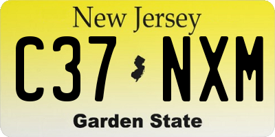 NJ license plate C37NXM
