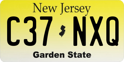 NJ license plate C37NXQ