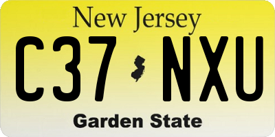 NJ license plate C37NXU