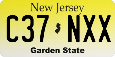 NJ license plate C37NXX