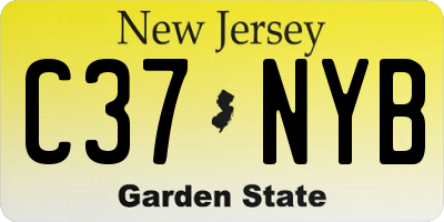 NJ license plate C37NYB