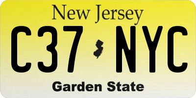 NJ license plate C37NYC