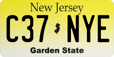 NJ license plate C37NYE
