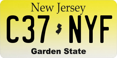 NJ license plate C37NYF