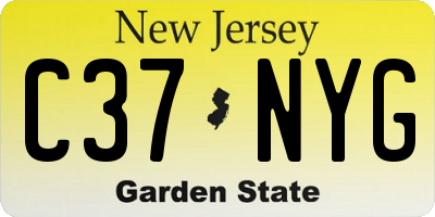 NJ license plate C37NYG