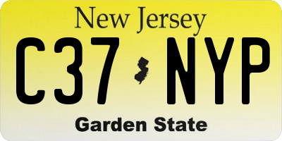NJ license plate C37NYP