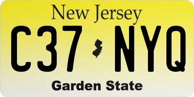 NJ license plate C37NYQ