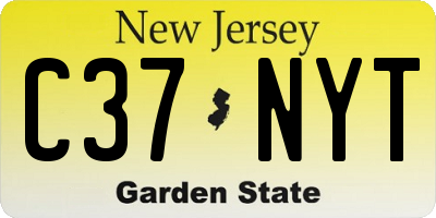 NJ license plate C37NYT