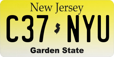 NJ license plate C37NYU