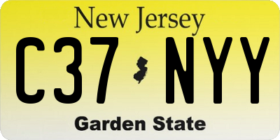 NJ license plate C37NYY