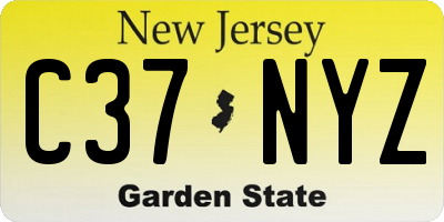 NJ license plate C37NYZ