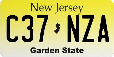 NJ license plate C37NZA