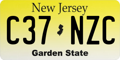 NJ license plate C37NZC