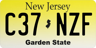 NJ license plate C37NZF