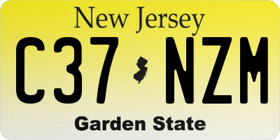 NJ license plate C37NZM
