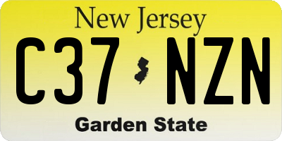 NJ license plate C37NZN