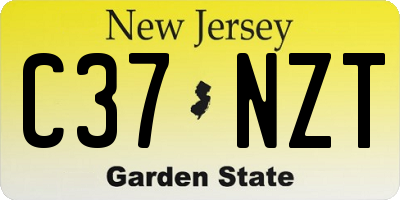 NJ license plate C37NZT