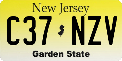 NJ license plate C37NZV