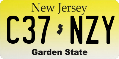 NJ license plate C37NZY
