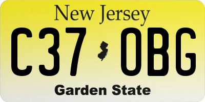 NJ license plate C37OBG