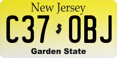 NJ license plate C37OBJ