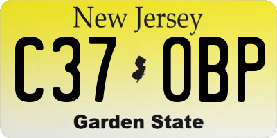 NJ license plate C37OBP