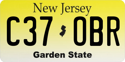 NJ license plate C37OBR