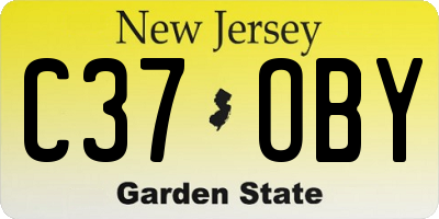 NJ license plate C37OBY