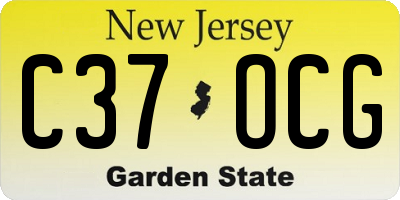 NJ license plate C37OCG