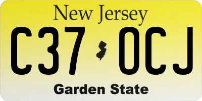 NJ license plate C37OCJ