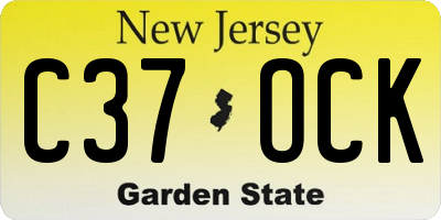 NJ license plate C37OCK