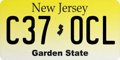 NJ license plate C37OCL
